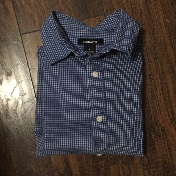 Claiborne Blue Checkered Shirt - Picture 3 of 3
